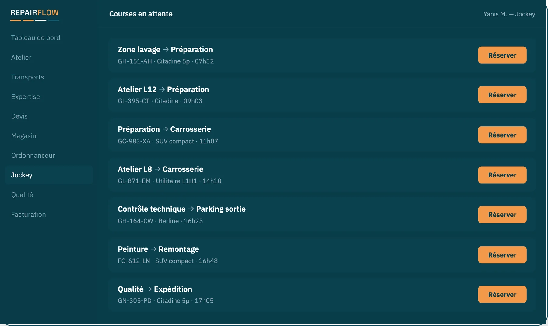 Courses de jockey en attente dans RepairFlow